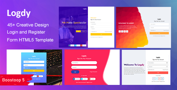 Logdy – Login and Register Form HTML5 Template