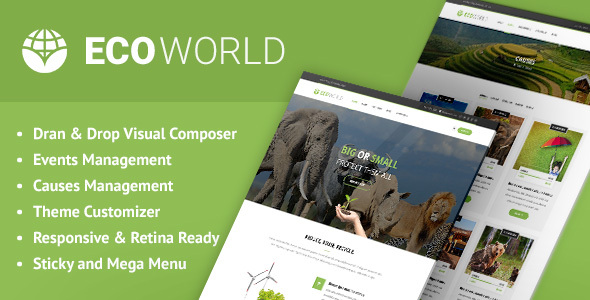 Eco World – Nature and Environmental WordPress Theme