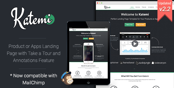 Katemi – Clean Product and App Landing Page