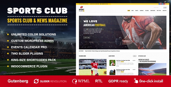 Sports Club – Soccer News & Football WordPress Theme