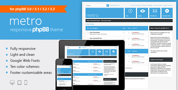 Metro – A Responsive Theme for phpBB3