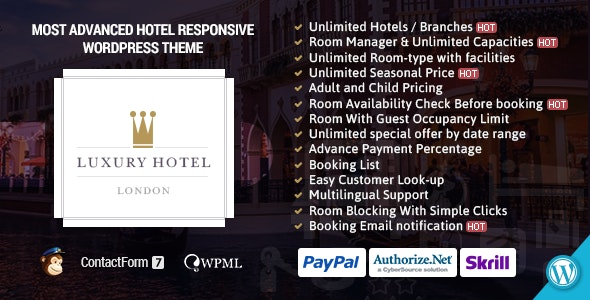 Luxury – Online Hotel Booking Reservation Theme