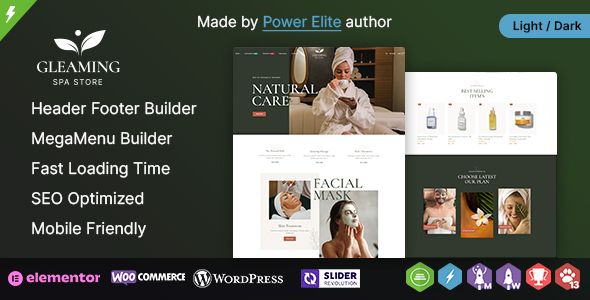 Gleaming WP – Spa and Beauty Elementor WooCommerce Theme