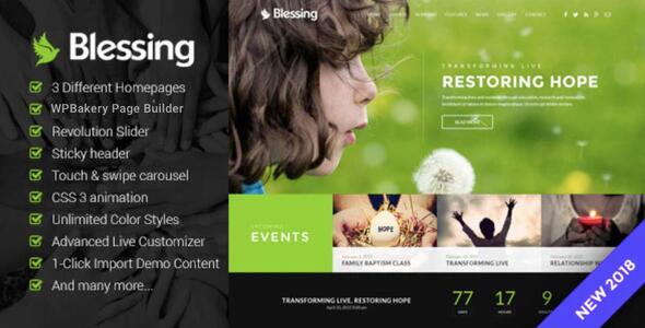 Blessing – Responsive WordPress Theme for Church Websites