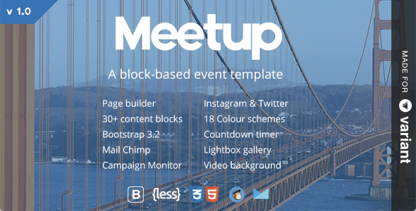 Meetup – Conference & Event Landing With Page Builder