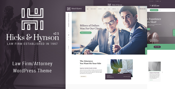 Hicks & Hynson – Law Firm/Attorney WordPress Theme