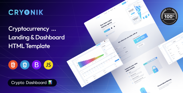 Cryonik – Cryptocurrency Landing Page HTML Template
