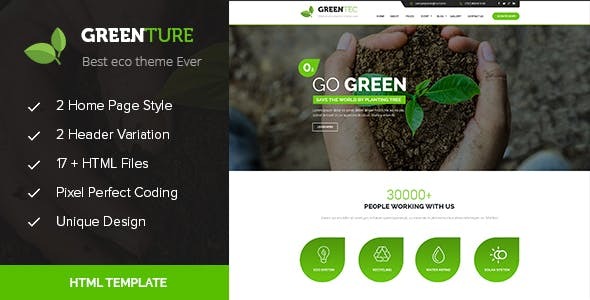 Greenture – Environment / Non-Profit HTML Template
