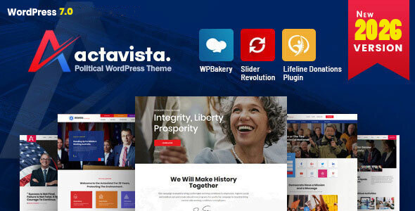 Actavista – A 2026 Political WordPress Theme for Party, Campaigns and Candidates