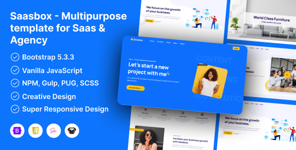 Saasbox – Multipurpose HTML Template for Saas & Agency