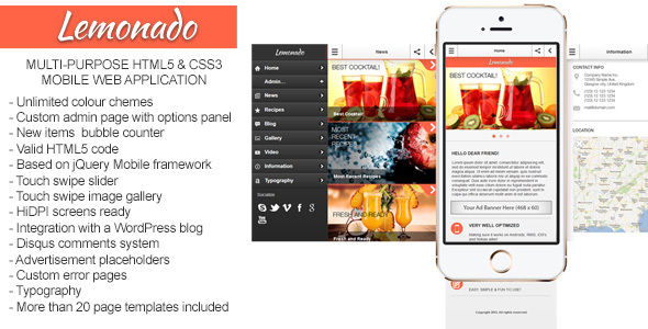 Lemonado – Multi-purpose Mobile Web Application