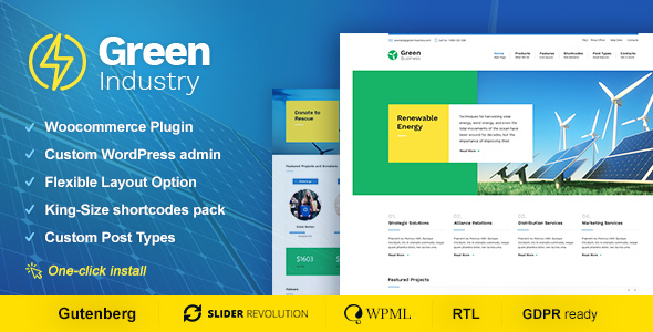 Green Industry – Renewable Energy & Ecology Friendly Industrial Theme