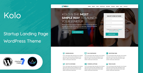 Kolo –  Startup Landing Page WordPress Theme