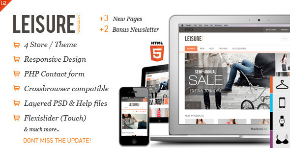 Leisure – Responsive E-commerce HTML5 Template