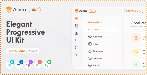 Acorn – Nextjs React Admin Dashboard (React 19)