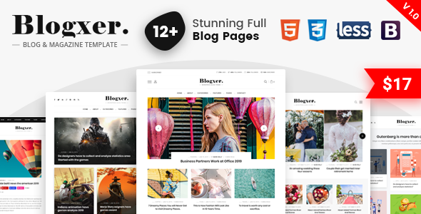 Bloxer – Blog & Magazine Bootstrap 4 Template