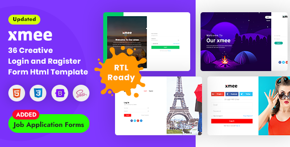 Xmee – Login and Register Form Html Templates