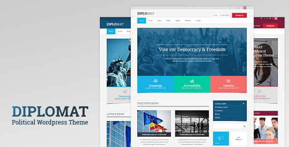 Diplomat – Political Campaign, Party, Blog Responsive WordPress Theme