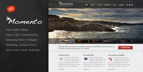 Momento – Photography and Business HTML Template