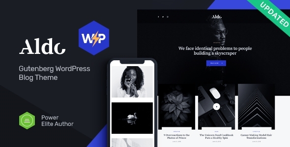 Aldo – Gutenberg WordPress Theme Black & White