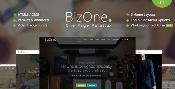BizOne – One Page Parallax