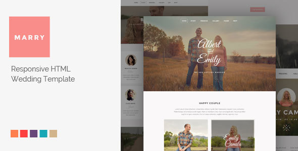 Marry – Responsive HTML Wedding Template