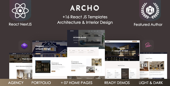 Archo – React Architecture & Interior Template by Themescamp #35683599 ...