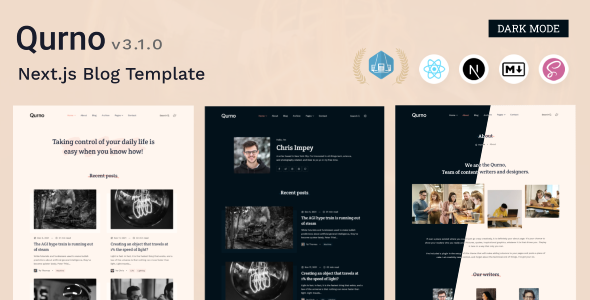 Qurno – Minimal Blog Nextjs Template