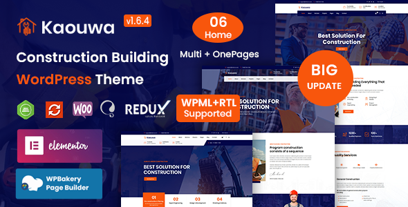 Kaouwa – Construction Building WordPress Theme