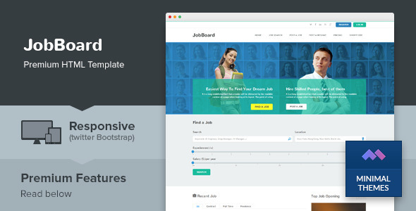 JobBoard – Responsive Job Market HTML Template