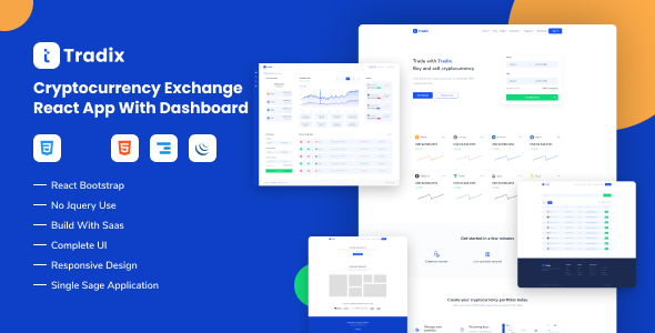 Tradix – Cryptocurrency Exchange React + Nextjs App with Dashboard