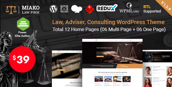 Miako – Law Firm WordPress Theme