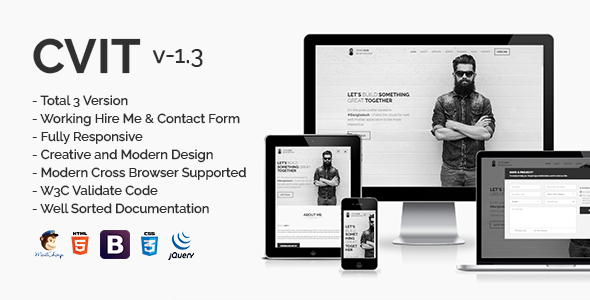 CVIT – Multipurpose Personal Portfolio / vCard / CV / Resume Template