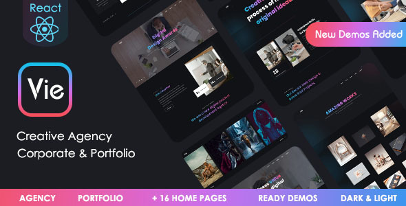 Vie – React Creative Portfolio & Agency template