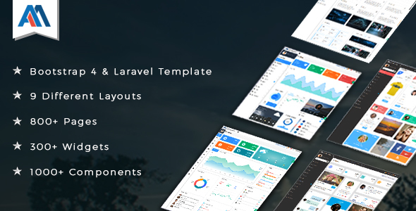 Admire – Bootstrap 4 Admin + Laravel Template