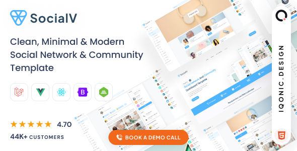 SocialV 5.0 – Social Network & Community Admin Template (HTML, Vue, React JS,  Laravel)