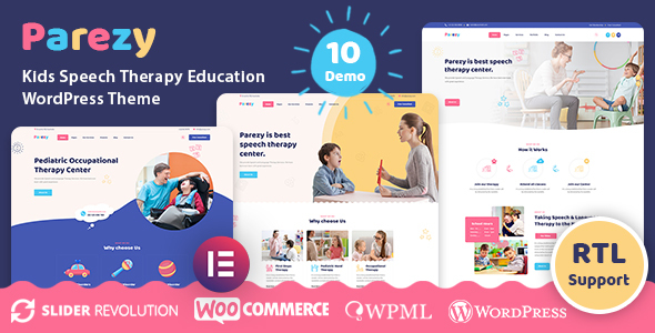 Parezy – Kids Speech Therapy Education WordPress Theme