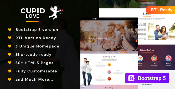 CUPID LOVE – Dating Website HTML5 Template