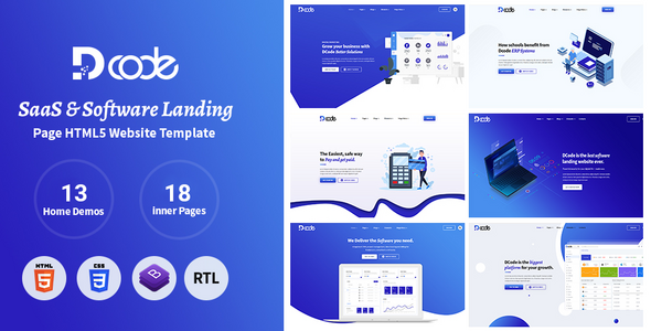 DCode – SaaS & Software Responsive Landing Page Template
