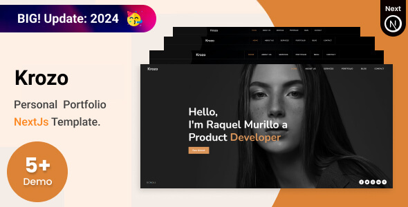 Krozo – Personal Portfolio NextJs 14 App Directory Template