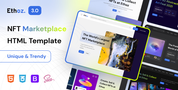 Ethoz – NFT Marketplace HTML Template