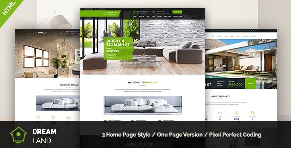DREAM LAND – Single Property HTML Template