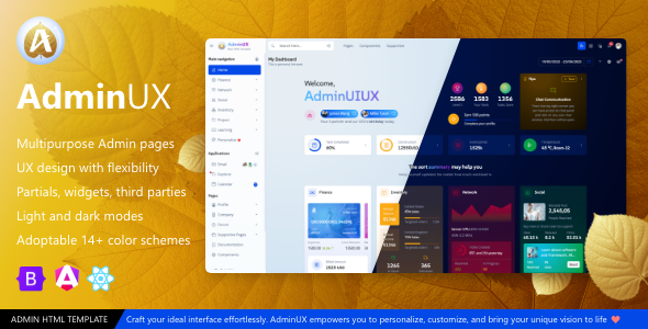 AdminUX  – Admin UI UX Multipurpose Dashboard Bootstrap 5 template and Angular 21 React Starter