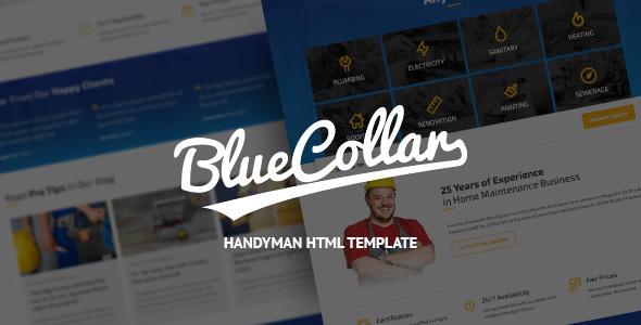 Blue Collar – Handyman HTML Template