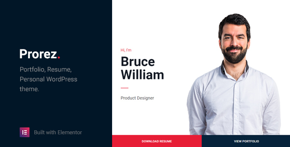 Prorez – One Page Resume WordPress Theme