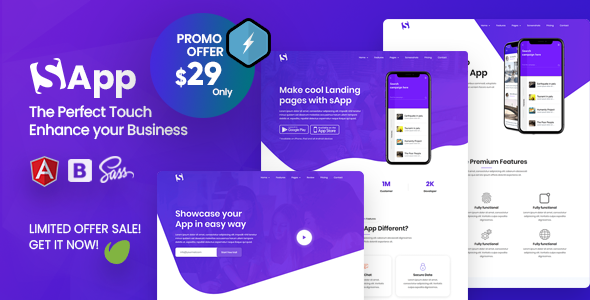 Sapp – Angular 14 App Landing Page