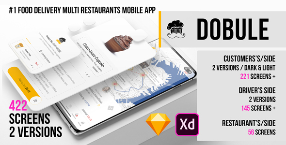 Dobule – Food Delivery UI Kit for Mobile App
