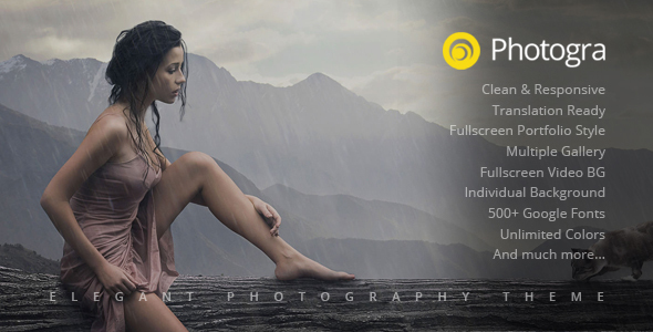 Photogra – Fullscreen Responsive Photography WordPress Theme