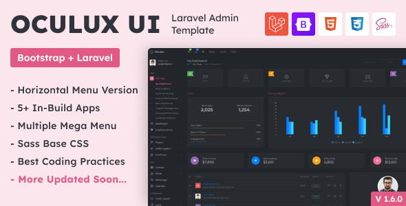 Oculux UI –  Laravel Admin Dashboard Template