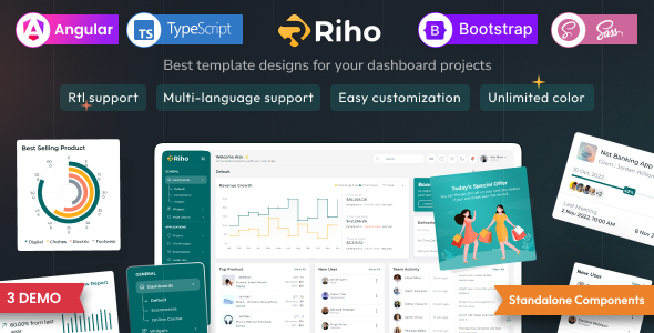 Riho – Angular 21 Admin Dashboard Template